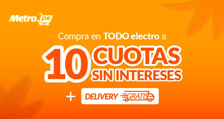 En todo electro + delivery gratis pagando con tu Tarjeta Cencosud en Metro.pe