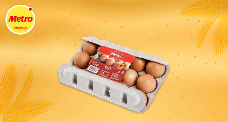 Huevos Pardos Metro x 15 uds. por compras superiores a S/169.90 en Metro con tu Tarjeta Cencosud